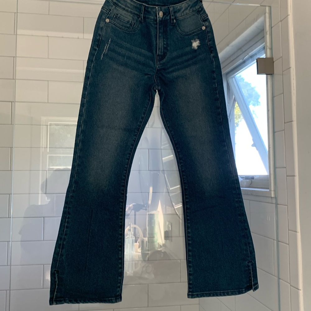 Hudson kids elastic waist skinny blue denim jeans pants